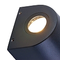 Steinhauer Au�enwandleuchte LOGAN, IP44, Up/Down, konisch, inkl. 2x GU10 LED 4W 2700K 345lm (schaltbar), aluminium schwarz / Glas klar