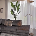 Steinhauer Floor lamp ZODIAC LED, 2 flames, with reading arm, bronze