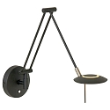 Steinhauer LED Wandleuchte ZODIAC, mit Gelenkarm, 6W 2700K 700lm, CRi >90, mit Touch-Dimmer, bchwarz matt