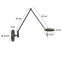 Steinhauer LED Wandleuchte ZODIAC, mit Gelenkarm, 6W 2700K 700lm, CRi >90, mit Touch-Dimmer, bchwarz matt
