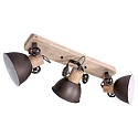Mexlite Spot GEARWOOD, 3 flames, bronze