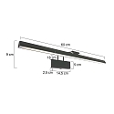 Steinhauer LED Bilderleuchte LITHO, 60cm, 9W 2200-4000K (CCT) 850lm, CRi >90, dimmbar, neigbar, Euro-Steckerkabel, schwarz matt