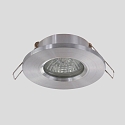 Steinhauer Einbaustrahler P�LITE SPOT, IP44, � 8.5cm, GU10 max.40W, starr, Aluminium / Glas klar, stahl geb�rstet