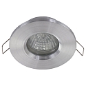 Steinhauer Einbaustrahler P�LITE SPOT, IP44, � 8.5cm, GU10 max.40W, starr, Aluminium / Glas klar, stahl geb�rstet
