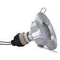 Steinhauer Einbaustrahler P�LITE SPOT, IP44, � 8.5cm, GU10 max.40W, starr, Aluminium / Glas klar, stahl geb�rstet