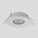 Steinhauer Einbaustrahler P�LITE SPOT, IP44, � 8.5cm, GU10 max.40W, starr, Aluminium / Glas klar, wei� matt
