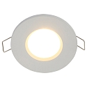 Steinhauer Einbaustrahler P�LITE SPOT, IP44, � 8.5cm, GU10 max.40W, starr, Aluminium / Glas klar, wei� matt