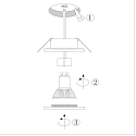 Steinhauer recessed luminaire P�LITE SPOT round, rigid, with open cable GU10 IP44, black matt dimmable