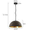 Steinhauer Steinhauer Pendant luminaire SEMICIRKEL, 1 flame, 50cm, black