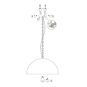 Steinhauer Steinhauer Pendant luminaire SEMICIRKEL, 1 flame, 50cm, black