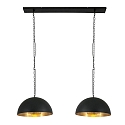 Steinhauer Pendant luminaire SEMICIRKEL, 2 flames, black