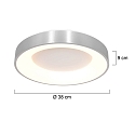 Steinhauer LED Deckenleuchte RINGLEDE, � 38cm, 30W 2700K 2800lm, direkt / indirekt, dimmbar, silber matt