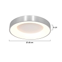 Steinhauer LED Deckenleuchte RINGLEDE, � 48cm, 40W 2700K 3600lm, direkt / indirekt, dimmbar, silber matt