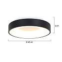 ceiling luminaire RINGLEDE - � 48CM large, round, direct / indirect IP20, black matt dimmable