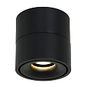 Mexlite ceiling luminaire FEZ 1 flame, round, swivelling, rotatable, set back IP20, black matt dimmable