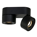 Mexlite ceiling luminaire FEZ 2 flames, oval, swivelling, rotatable, set back IP20, black matt dimmable