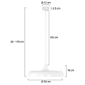 Steinhauer Pendelleuchte KRISIP, � 50cm, flach, E27, Metall, wei� matt