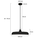 Steinhauer Pendelleuchte KRISIP, � 50cm, flach, E27, Metall, schwarz matt