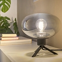 Steinhauer table lamp REFLEXION - � 22CM 1 flame, flat, with switch, with plug E27 IP20, black matt 