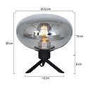 Steinhauer table lamp REFLEXION - � 22CM 1 flame, flat, with switch, with plug E27 IP20, black matt 