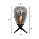 Steinhauer table lamp REFLEXION - � 15CM 1 flame, high, with switch, with plug E27 IP20, black matt 