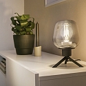 Steinhauer table lamp REFLEXION - � 14CM 1 flame, with switch, with plug E27 IP20, black matt 