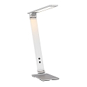 Steinhauer LED Tischleuchte SERENADE, 10W (2200-4000K (CCT) 900lm, neigbar / Kopf drehbar, mit Push-Dimmer, stahl geb�rstet