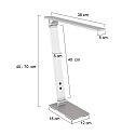 Steinhauer LED Tischleuchte SERENADE, 10W (2200-4000K (CCT) 900lm, neigbar / Kopf drehbar, mit Push-Dimmer, stahl geb�rstet