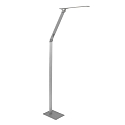 LED Stehleuchte SERENADE, 8W 2200-4000K (CCT) 810lm, mit Gelenkarm + Push-Dimmer, stahl geb�rstet / alu