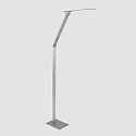 LED Stehleuchte SERENADE, 8W 2200-4000K (CCT) 810lm, mit Gelenkarm + Push-Dimmer, stahl geb�rstet / alu
