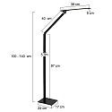 Steinhauer floor lamp SERENADE CCT Switch, adjustable, with touch dimmer IP20, black matt dimmable