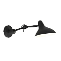 wall luminaire KASKET with switch, with jointed arm, with plug E27 IP20, black matt 