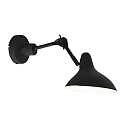 anne light & home wall luminaire KASKET with switch, with jointed arm, with plug E27 IP20, black matt 