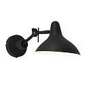 anne light & home wall luminaire KASKET with switch, with jointed arm, with plug E27 IP20, black matt 