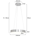 Steinhauer pendant luminaire RINGLEDE - � 48CM large, round, direct / indirect IP20, silver brushed dimmable