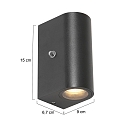 Steinhauer Steinhauer Outdoor wall luminaire, LED, 2 flames, 4W, 2700K, IP44, black