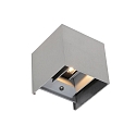 LED Au�enwandleuchte LOGAN, IP54, Up/Down, mit D�mmerungs-Sensor, 2x 3W 2700K 240lm, verstellbar, schwarz matt / gold matt