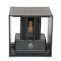 Steinhauer Steinhauer Outdoor wall luminaire, LED, 2 flames, with sensor, 2x3W, 2700K, IP54, black