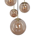 Steinhauer pendant luminaire BOLLIQUE 5 flames E27 IP20, amber, brass, black dimmable