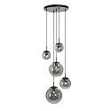 pendant luminaire BOLLIQUE 5 flames, round E27 IP20, black matt dimmable
