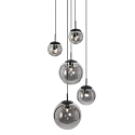Steinhauer pendant luminaire BOLLIQUE 5 flames, round E27 IP20, black matt dimmable