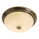 Steinhauer Deckenleuchte CEILING AND WALL 2779BR, IP20, � 30.5cm, E27, bronze / Struktur-Glas wei� matt