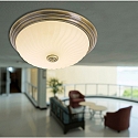 Steinhauer Deckenleuchte CEILING AND WALL 2779BR, IP20, � 30.5cm, E27, bronze / Struktur-Glas wei� matt