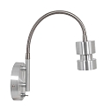 wall luminaire NATASJA with switch, with flex arm GU10 IP20, steel brushed dimmable