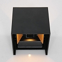 outdoor wall luminaire MURO up / down, cube shape, adjustable IP44, black matt dimmable