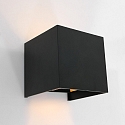 outdoor wall luminaire MURO up / down, cube shape, adjustable IP44, black matt dimmable