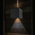outdoor wall luminaire MURO up / down, cube shape, adjustable IP44, black matt dimmable