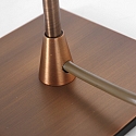 Steinhauer Tischleuchte ANCILLA, 33cm, mit kurzem Schirm, E14, mit Touch-Dimmer, bronze geb�rstet / Opalglas wei�