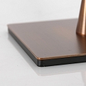 Steinhauer Tischleuchte ANCILLA, 33cm, mit kurzem Schirm, E14, mit Touch-Dimmer, bronze geb�rstet / Opalglas wei�