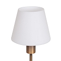 Steinhauer Tischleuchte ANCILLA, 33cm, mit kurzem Schirm, E14, mit Touch-Dimmer, bronze geb�rstet / Opalglas wei�